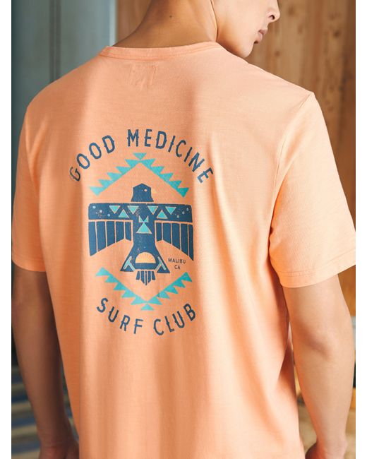 Faherty Brand Black Steven Paul Judd Good Medicine Surf Club T-shirt for men