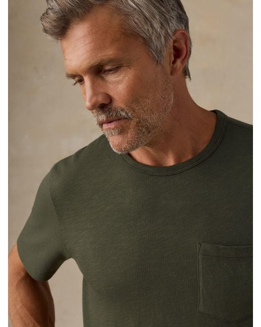 Faherty Brand Green Sunwashed Regenerative Pocket T-Shirt for men