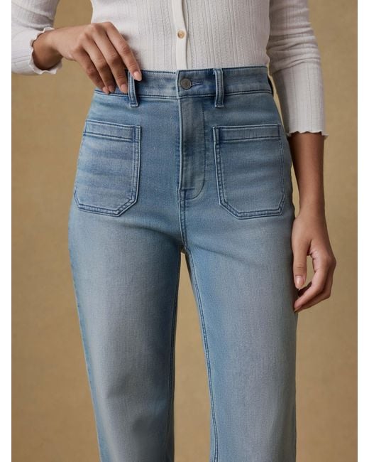 Faherty Brand Blue Stretch Terry Patch Pocket Pants