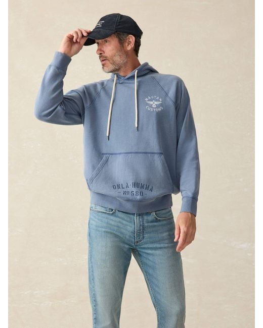 Faherty Brand Blue Steven Paul Judd Fleece Hoodie for men