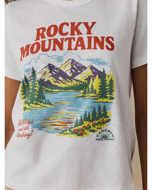 Faherty Brand Blue X Parks Project Rocky Mountains Sunwashed Regenerative T-Shirt