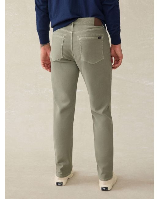 Faherty Brand Green Stretch Terry 5-Pocket Pants for men