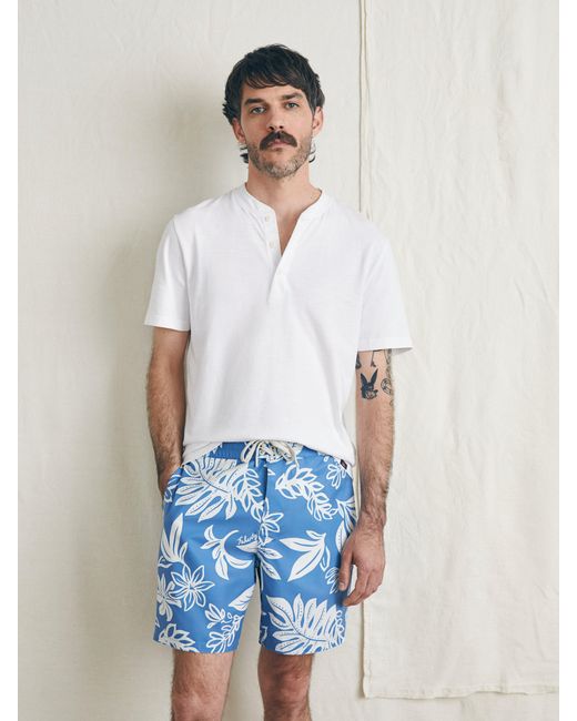 Faherty Brand Blue Surfrider Sunwashed Boardshort for men