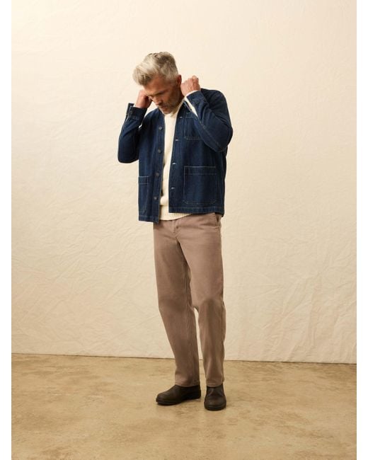 Faherty Brand Blue High Ridge Twill Studio Jacket for men