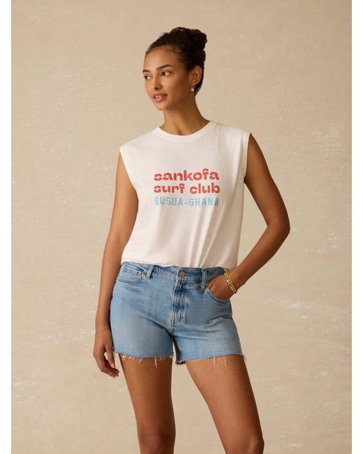 Faherty Brand Blue Surf Ghana Sunwashed Muscle Tank