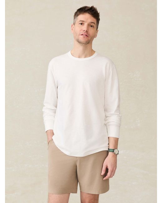 Faherty Men's Sunwashed Pocket Tee – Super Soft Everyday White Tee In Large