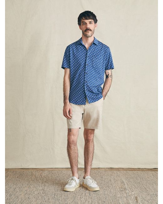Faherty Brand Blue Short-sleeve Hermosa Knit Shirt for men