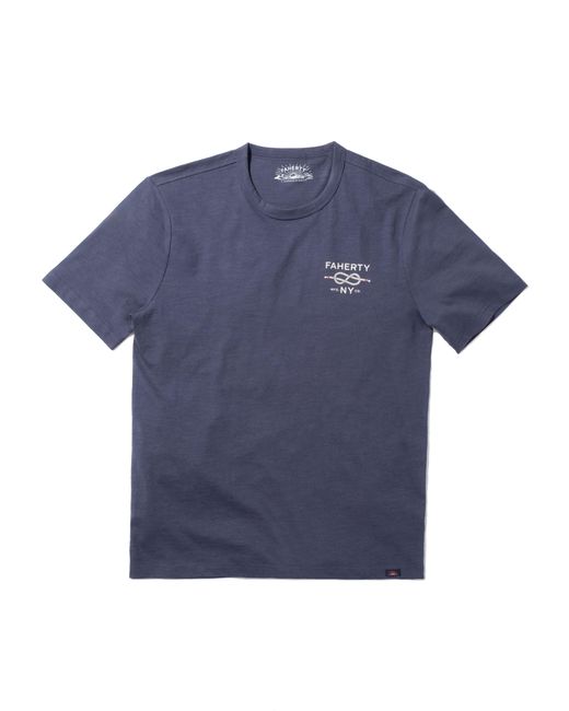 Faherty Brand Blue Southampton Short-sleeve Crew T-shirt for men