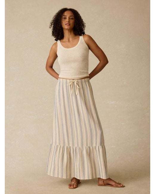Faherty Brand Natural Dune Cotton Gauze Rees Skirt