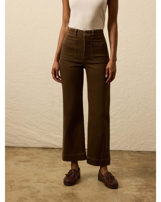 Faherty Brand Brown Stretch Terry Patch Pocket Ankle Pants