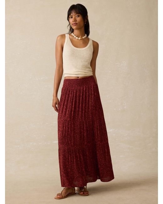 Faherty Brand Red Woodstock Skirt