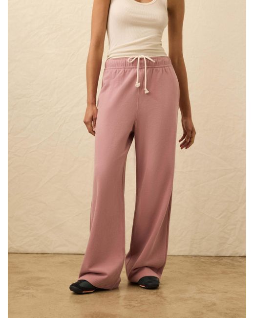 Faherty Brand Natural High Standard Fleece Wide Leg Sweatpant