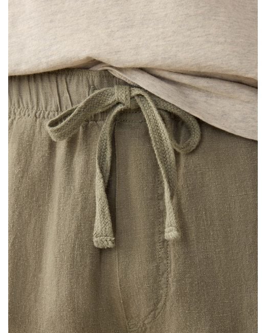 Faherty Brand White Linen Drawstring Pants for men