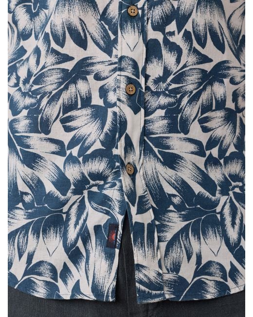 Faherty Brand Blue Short-Sleeve Breeze Shirt for men