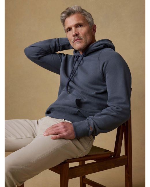 Faherty Brand Blue High Standard Fleece Hoodie for men