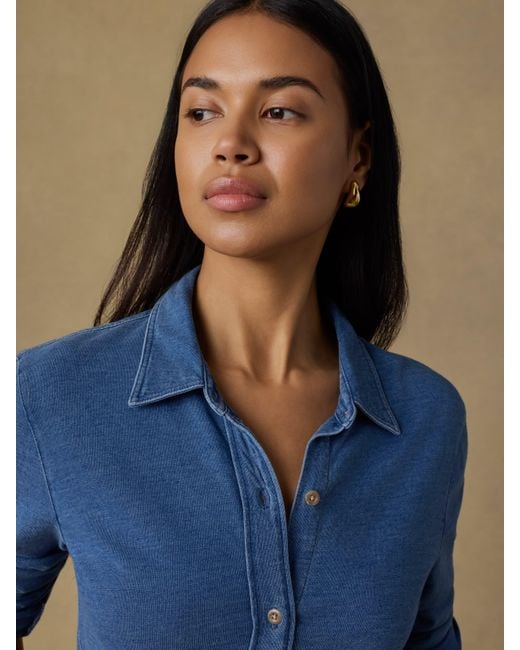 Faherty Brand Blue Sunwashed Knit Shirt