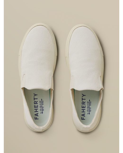 Faherty Brand Natural X Opie Way Slip On Sneaker for men