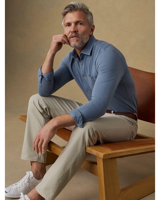 Faherty Brand Gray Costa Piqué Shirt for men