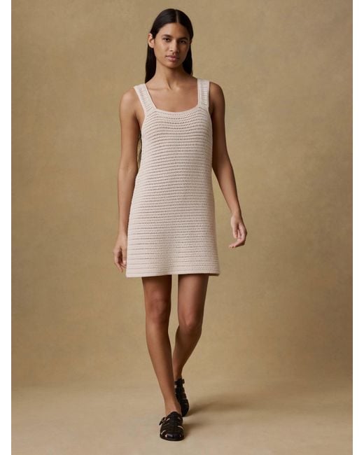 faherty crochet dress Faherty Women's Seacoast Crochet Sleeveless Dress - Brown - Size M