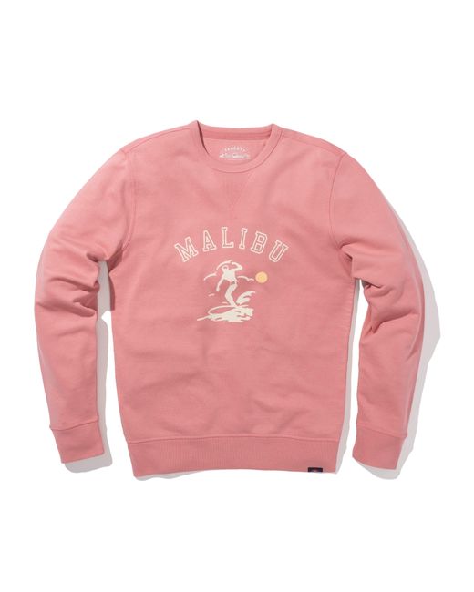 Faherty Brand Pink Malibu Long-sleeve Terry Crewneck T-shirt for men