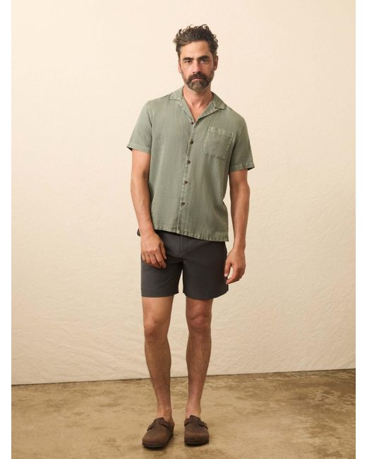 Faherty Brand Natural Short-Sleeve Hemp Blend Shirt for men