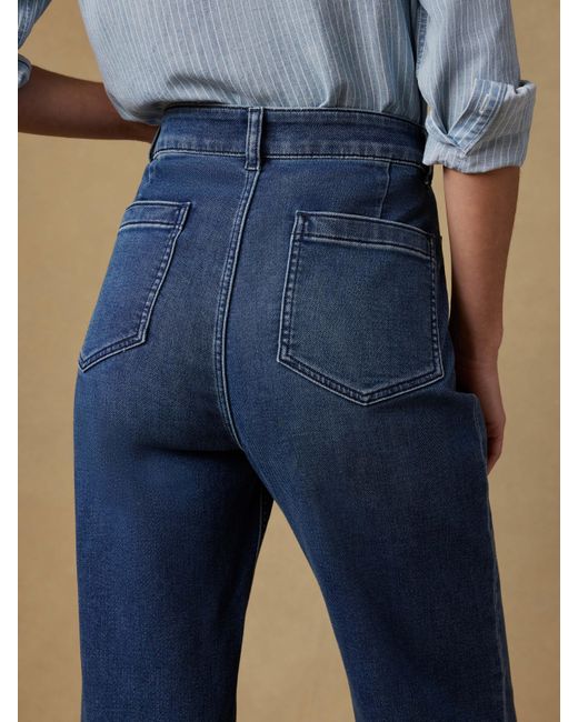 Faherty Brand Blue Stretch Terry Patch Pocket Pants