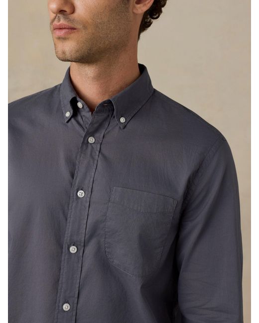 Faherty Brand Gray Long-Sleeve Weightless Cotton Shirt for men