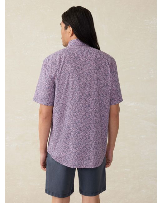 Faherty Brand Purple Short-Sleeve Movement&Trade; Monterey Shirt for men