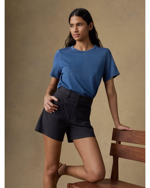 Faherty Brand Blue Stretch Terry Patch Pocket Short