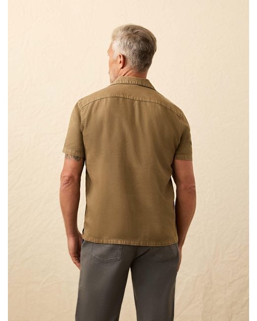 Faherty Brand Natural Short-Sleeve Hemp Blend Shirt for men