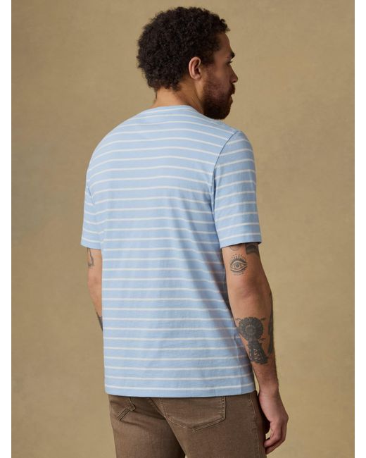 Faherty Brand Blue Sunwashed Regenerative T-Shirt for men