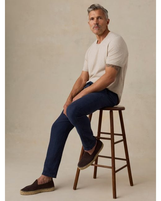 Faherty Brand Natural Short-Sleeve Sweater Tee for men