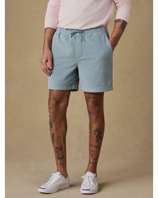 Faherty Brand Blue Essential Corduroy Short for men