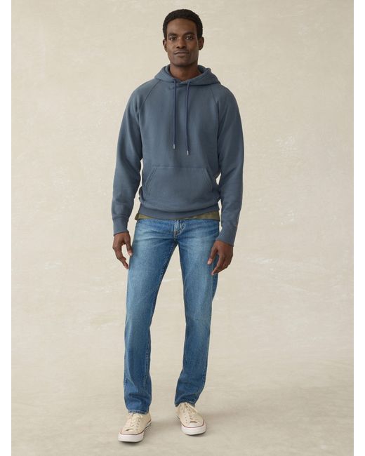 Faherty Brand Blue High Standard Fleece Hoodie for men