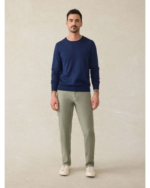 Faherty Brand Green Stretch Terry 5-Pocket Pants for men
