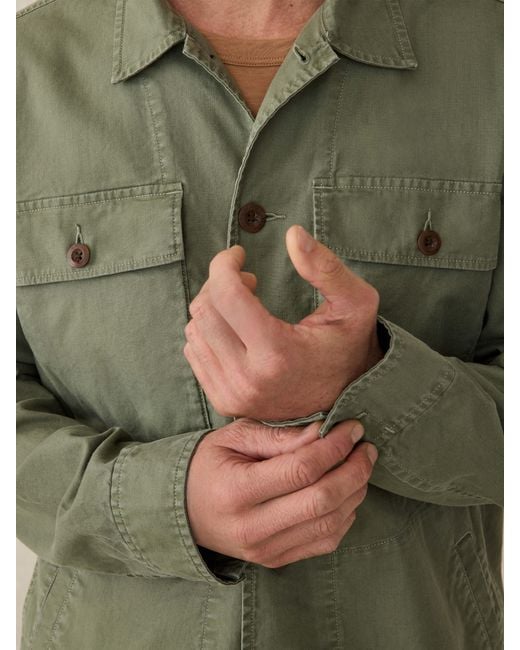 Faherty Brand Green Commander Shirt Jacket for men
