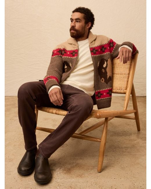 Faherty Brand Green Steven Paul Judd Buffalo Zip Cardigan for men