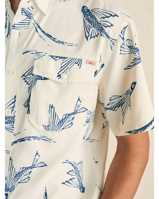 Faherty Brand Natural Shorelite Short-sleeve Tech Shirt for men