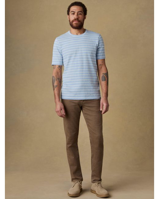 Faherty Brand Blue Sunwashed Regenerative T-Shirt for men