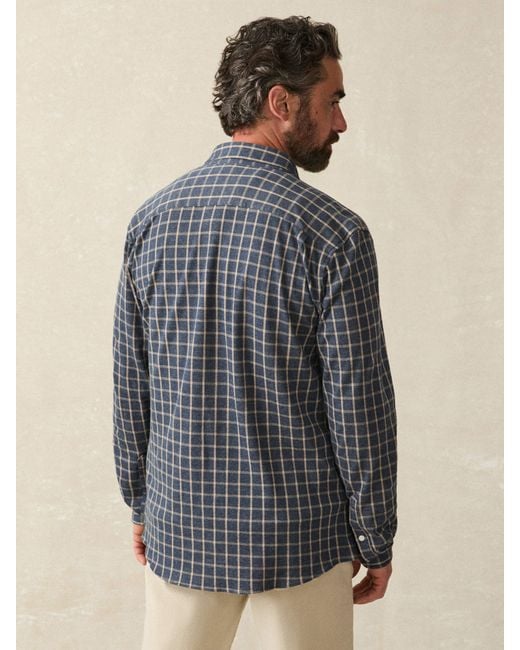 Faherty Brand Gray Coastline Knit Shirt for men