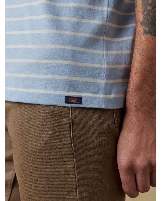 Faherty Brand Blue Sunwashed Regenerative T-Shirt for men