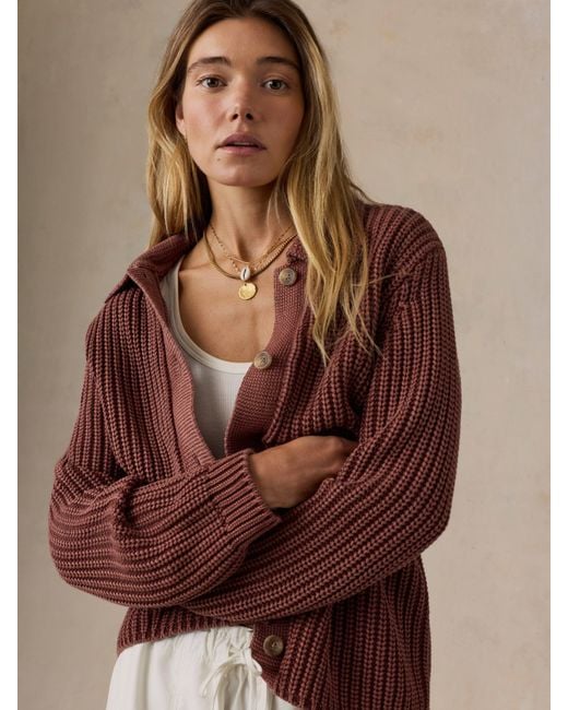Faherty Brand Natural Sunwashed Cotton Lodge Cardigan