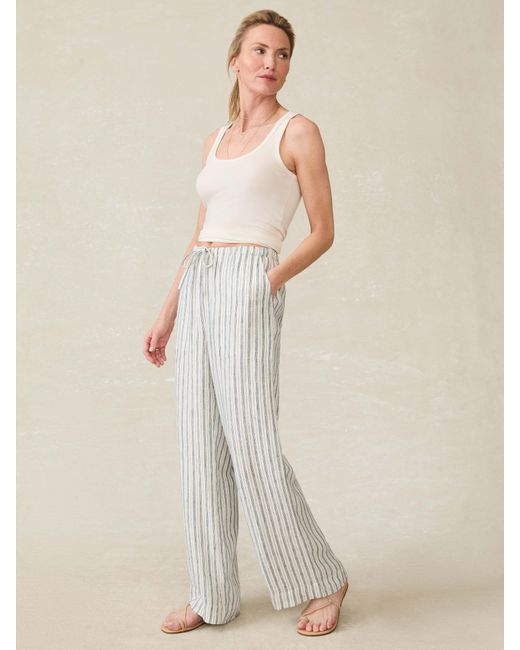 Faherty Brand Brown Laidback Linen Pants