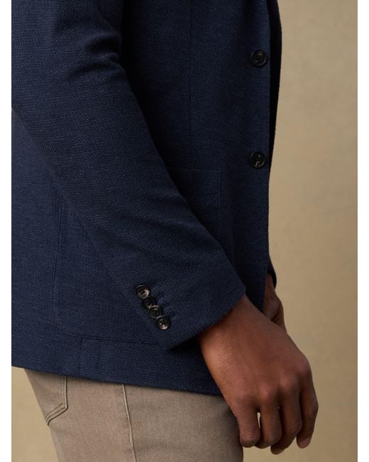 Faherty Brand Blue Highland Knit Blazer for men