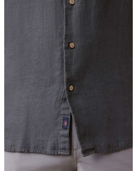 Faherty Brand Gray Short-Sleeve Palma Linen Shirt for men