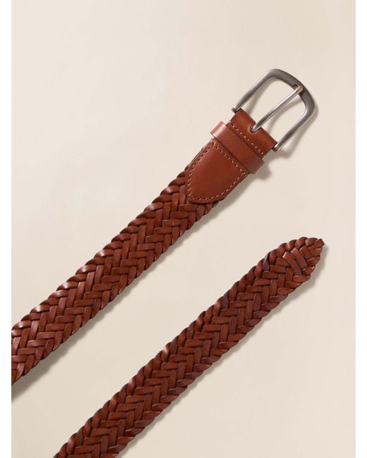 Faherty Brand Brown Braided Belt for men