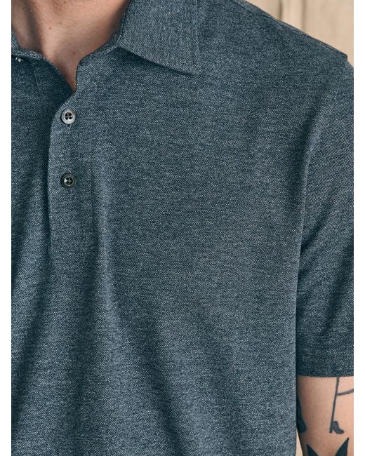 Faherty Brand Blue Movementtm Short-sleeve Pique Polo Shirt (tall) for men