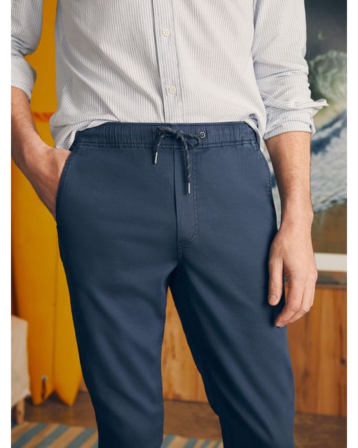 Faherty Brand Blue Essential Drawstring Pants for men