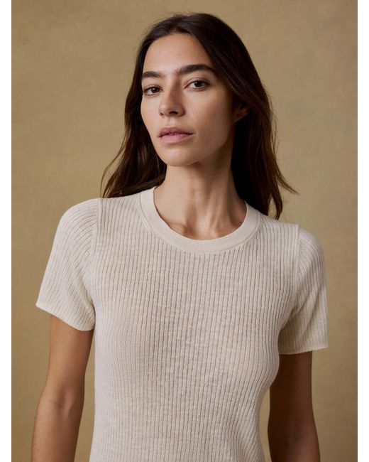 Faherty Brand Natural Miramar Linen Mini Rib T-Shirt