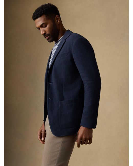 Faherty Brand Blue Highland Knit Blazer for men